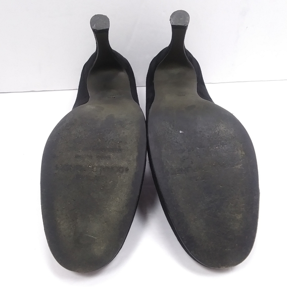 DONALD J. PLINER Black Suede Platform Heels Front Bow Detail EUC - Picture 12 of 15